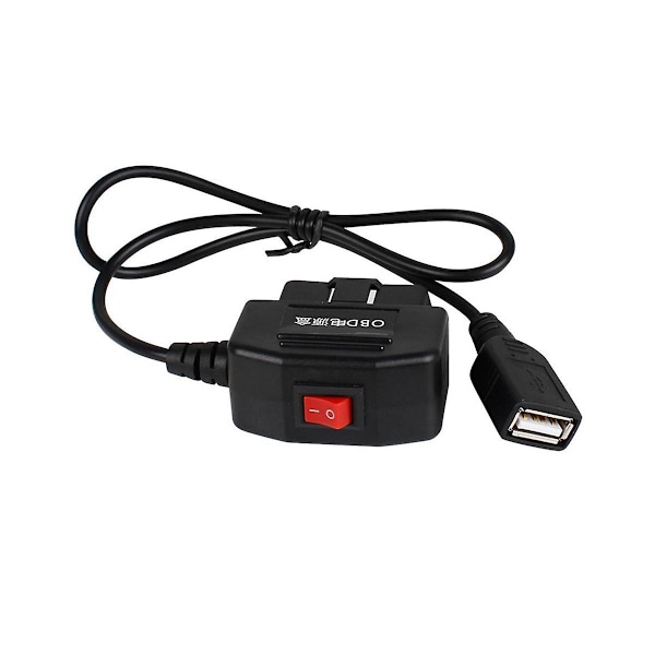 24 Timmar 5V 3A USB Bil Laddkabel OBD Hardwire Kit med Switch 0,5 Meter Kabel för Dash Cam Camcorde