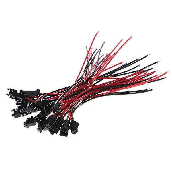 10 Par JST SM 2-pins Han-kontakt for LED-stripe Lys Black