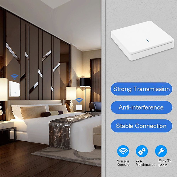 Trådløs Smart Lyskontakt Rf 433mhz Belysningsstyring Intelligent Kontakt Ac 90-250v 10a Modul (1