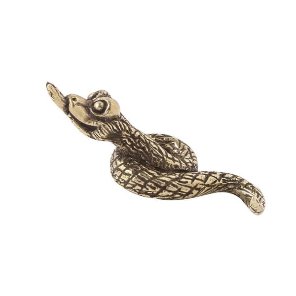 Liten Slange Statue Samleobjekter Kunstverk Pynt Skrivebordsdekorasjon Ornament[D] Bronze 5.7cmx2.3cm
