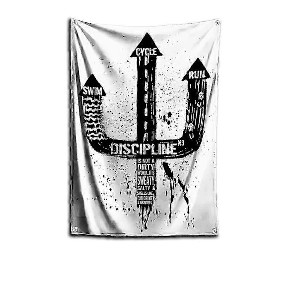 3x5 jalkaa I-ironmans lippu polyesteri digitaalipainatus banneri autotallin seinätaidetta varten ulko-oven koristelu messinkirenkailla T-triathlons[D] QZ120x180cm(47x70in) as the picture40201