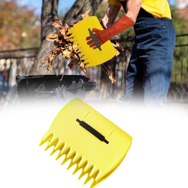 Løvrive, 2 stk., opsamler til døde blade, plænerive til rengøring af plæner og haver, 340 x 250 mm (gul) Jaune Polypropylène