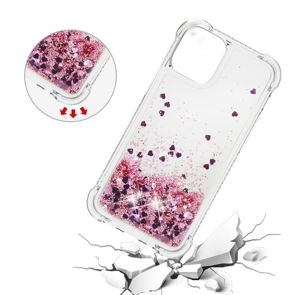 Glitter Bling TPU-deksel iPhone 13 Rosegull