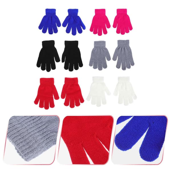 Vinterhansker for barn, varme hansker inkludert 6 par for barn [D]