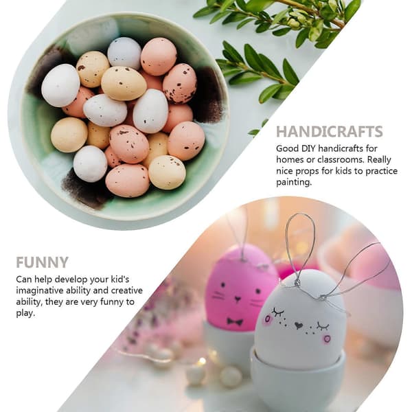 DIY Plast Eggeskall Påskeleke for Barn til Dekorering 24 stk [D] 6x4cm White