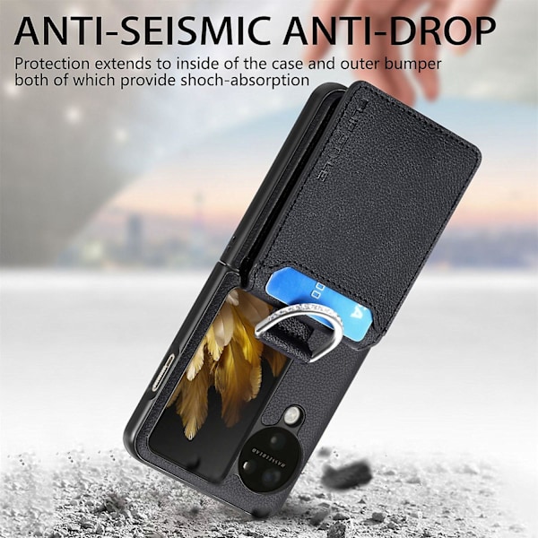 Litchi Plånboksmobilfodral för OPPO Find N3 Flip