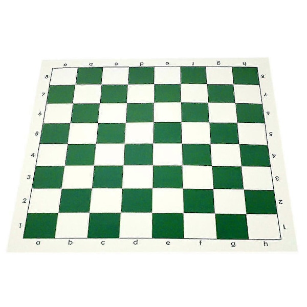 Skakmåtte, PU Læder Turnering Rul-Op Skakbræt Rulbart Skakbræt[D] 43cm Green