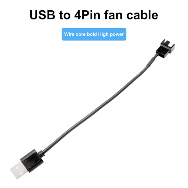 USB til 4-polet Computer Køleventilator Adapterkabel Fan Adapterkabel Computer Køler Adapterkabel