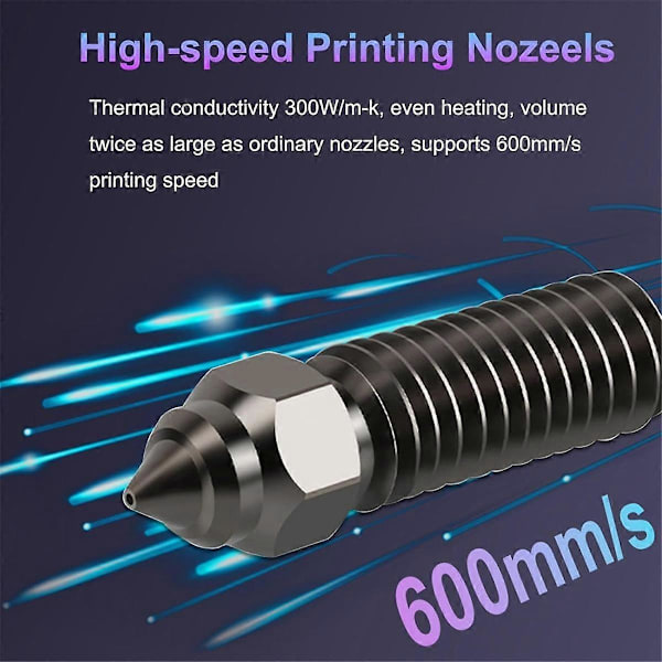 5 st 0,4 mm härdade stålmunstycken Extruder Hot End-munstycke för K1, K1 Max