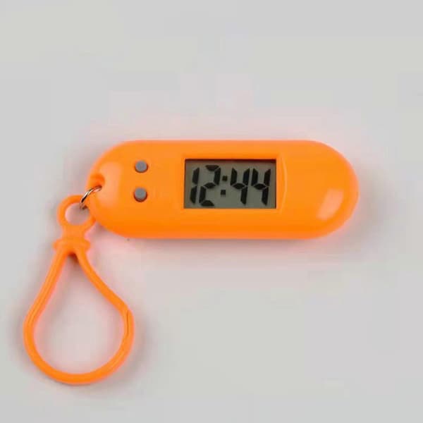LED Digital Nyckelring Fickur Miniatyrklocka Praktisk Ryggsäck för Studenter Barn Utomhusaktivitet Plast Timer Gul[D] Black