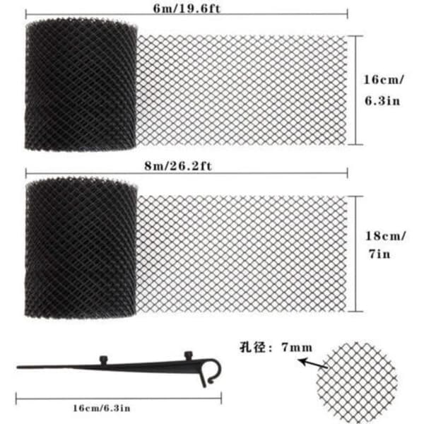 6m x 16cm Kourusuojaverkko 0.05