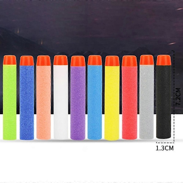 Tyyppi H ZD-001 100kpl/setti 7.2x1.3cm Kiinteät pyöreäkärkiset ammukset Nerf N-strike Elite -sarjalle[D] Multicolor Style H