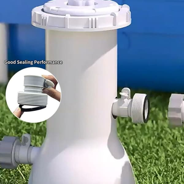 Sæt med 4 poolslangeadaptere, udskiftningssæt til Intex pools med gummipakning, A/B-adapter til 1,2/1,5/1,8 tommer slanger, Intex pooltilbehør (D)