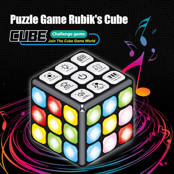 Lysende Hukommelsesspil, 7-i-1 Håndholdt Spil Magic Cube, Blinkende Cube Elektronisk Hukommelse & Hjerne Spil Ny A