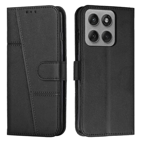 För Motorola Edge 60 Pro Sydd Kalvtextur Spänne Läder Telefonfodral[D]