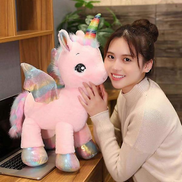 Unicorn Dream Rainbow Högkvalitativ Plyschleksak - 40/60/80CM[D] White 40cm