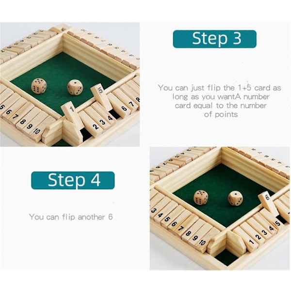 Emboadlie Game Roliga Familjespel - Shut The Box Brädspel Shut The Box - Trädobränspel Bordsspelversion Spel För Klassrum Hemfest Eller Pub-