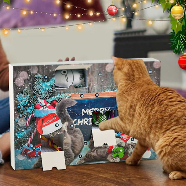 50% Rabat - 2024 Julekalender Adventskalender Legetøj Til Kat Hund Kæledyr