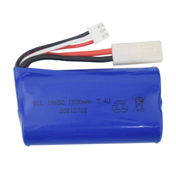 7.4V 1500MAh Lipo-akku, yhteensopiva FT009 FX067C HQ955 948 K959 HJ817 816 RC-pikaveneen varaosien kanssa Repla[D] blue