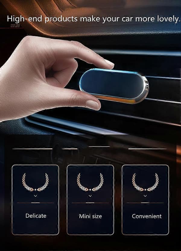 Elegant Design Bil Luftfrisker med Magnetisk Telefonholder Funksjon Bil Luftventil Feste Klips Bil Aromaterapi Diffuser[D]