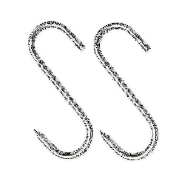 20 stk. kroker i rustfritt stål med skarp spiss for slakterbutikk, kjøkken, varm- og kaldrøyking, praktisk krok