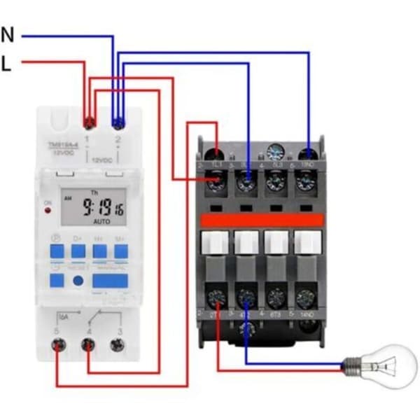 TM919A-4 12V Timer, Tidsrelé med LCD-skjerm og nedtellingstimer, Avtakbart batteri, 12V DC, 16A（D）
