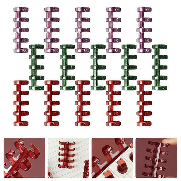 15 stk. Løsblad Bindere Scrapbooking Bogclips Fem-hullers Segmenterede Bindere[D] 4.2X1.3x1cm