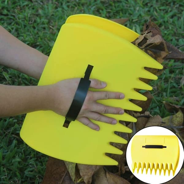 Løvrive, 2 stk., opsamler til døde blade, plænerive til rengøring af plæner og haver, 340 x 250 mm (gul) Jaune Polypropylène
