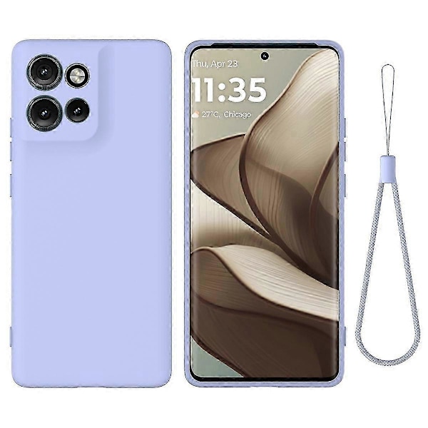 For Motorola Edge 50 Neo 5g Deksel Flytende Silikon Anti-ripe Telefondeksel Med Håndstropp[D] Purple