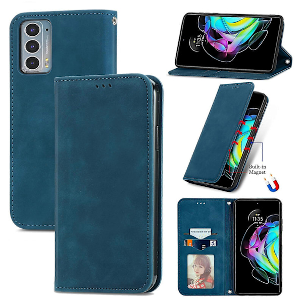 Fodral för Motorola MOTO Edge 20 Magnetisk Stängning Läder Plånboksfodral Housse Etui Stötsäker - Grön
