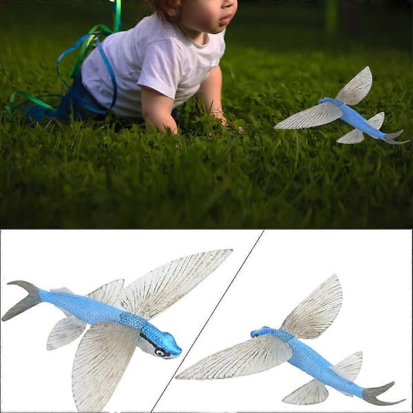 Solid Plast Flygende Fiske Figur Havdyr Modell Barn Barn Pedagogiske Leker[D]