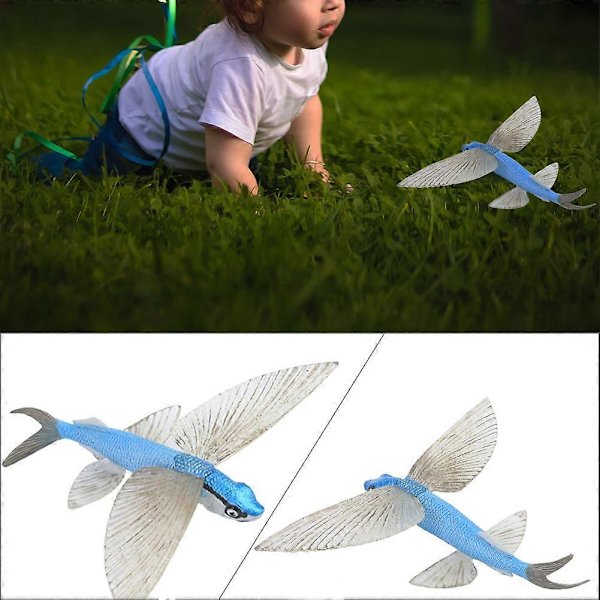 Solid Plastik Flyvefisk Figur Ocean Dyremodel Børn Pædagogisk Legetøj[D]