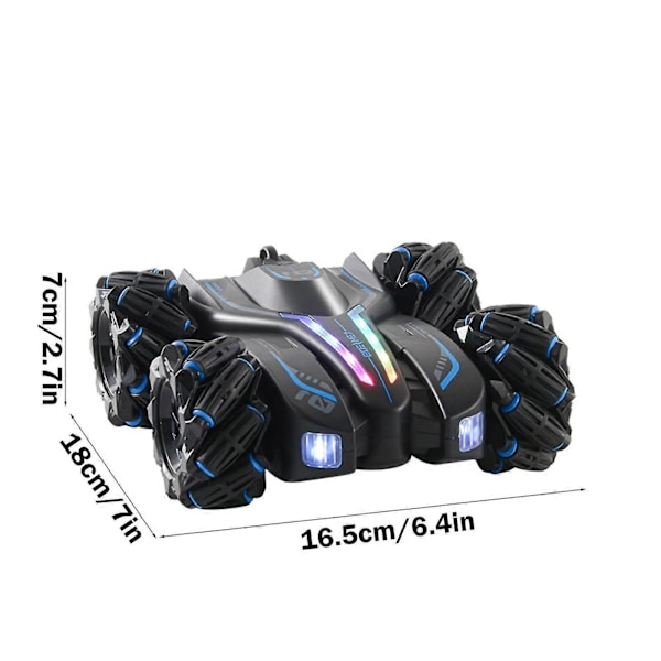 Dobbel Spray RC Stunt Drift Bil Firehjulsdrift med Lys og Musikk Dobbeltsidig Bil Barneleker