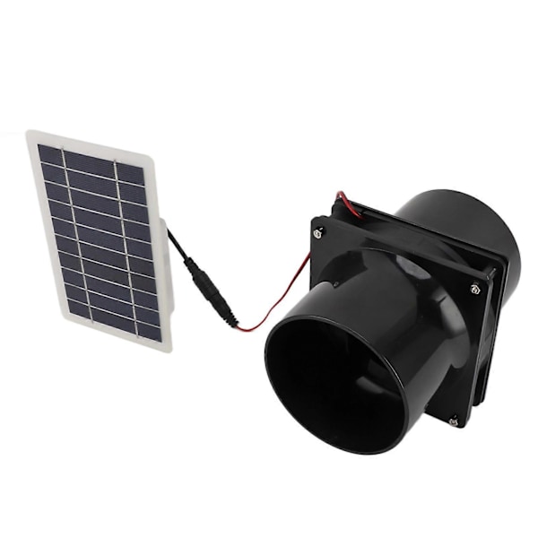 10W 12V Solardriven Utsugsfläkt kompatibel med Runda Rör ABS Solpanel Ventilationsfläkt Kit kompatibel med Husdjurshus Hönshus Husbil Växthus[D]