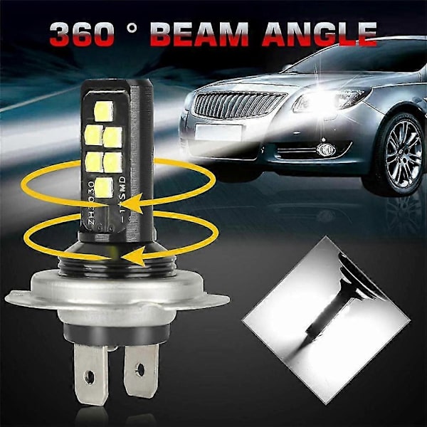 4x H7 LED-ajovalopolttimot Lähivalot 60000lm 6000k 220w Viileä valkoinen[D]