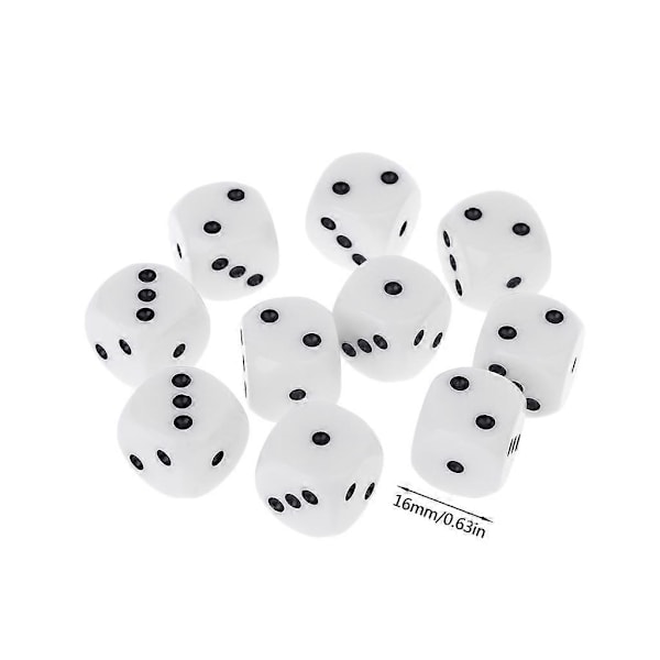 10 stk. 16 mm D3 seks-sidede terninger perler til Dungeons & Dragon D&D RPG Poly Desktop f[D]