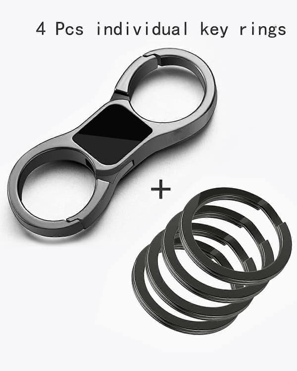 Kraftig Quick-Release Fjeder Nøglering 4 Nøgleringe Organizer til Mænd & Kvinder[D]