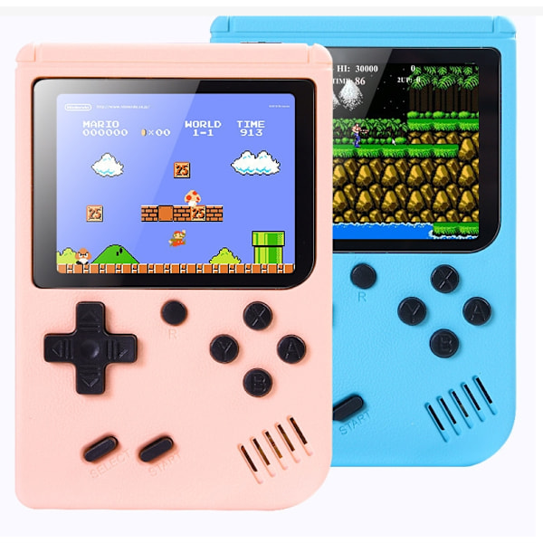 500-in-1 Retro Gameboy -kone Mini Käsikonsoli Sisäänrakennettu Klassiset Pelit Lapsille Aikuisten Hauska Leikki Lahja Sininen