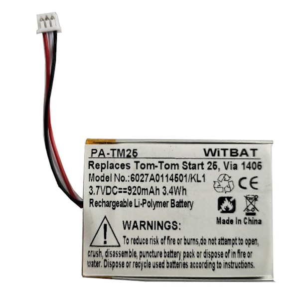 Testet og klar til bruk Tomtom Start 25 Kl1 GPS Batteri 6027A0114501