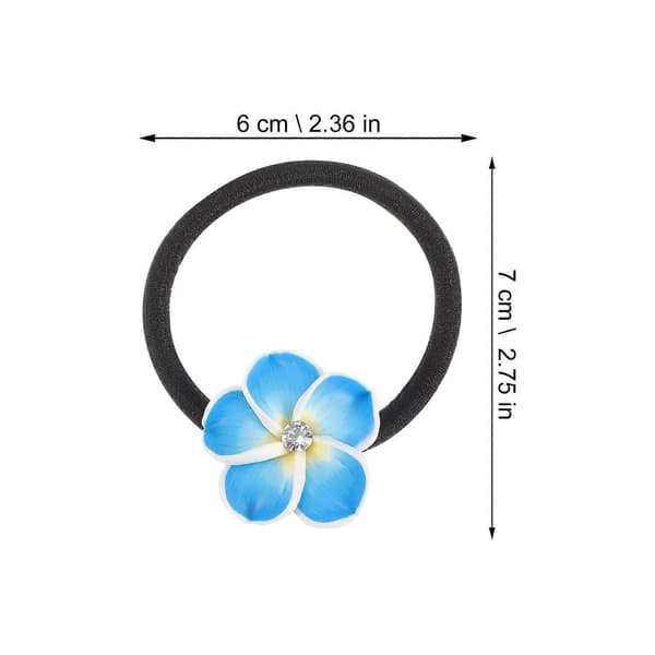 10 stk. elastiske hårelastikker med blomster - farverige blomsterhårelastikker til stranden [D]