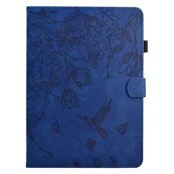 Embosset lærveske for Lenovo Tab M9 Dark Blue