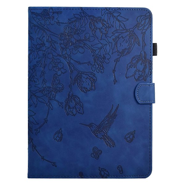 Präglad Läderfodral för Lenovo Tab M9 Dark Blue