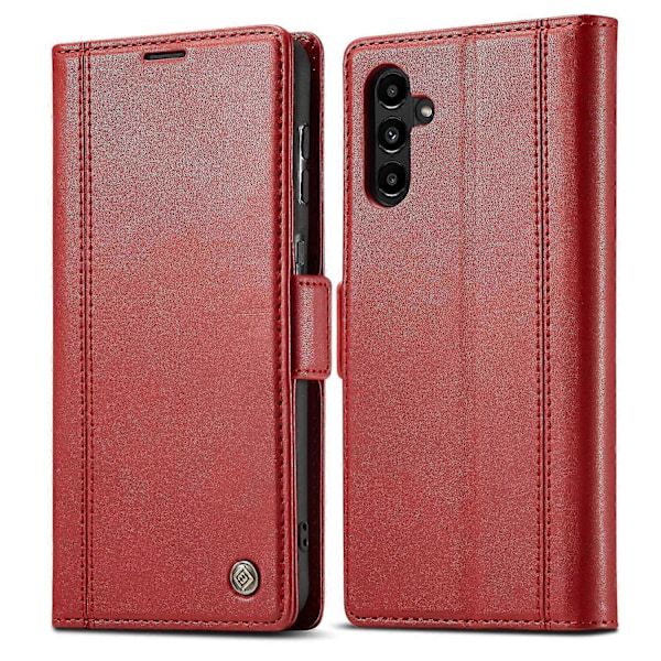 LC.IMEEKE Läderfodral för Samsung Galaxy S24 FE med präglade linjer, telefonfodral, plånbok, stativ