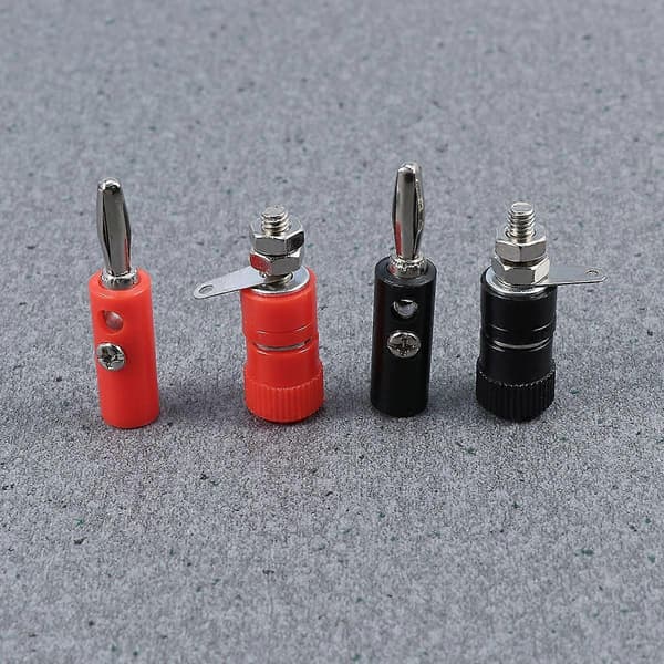 10 par 4mm isolerade banankontaktuttag (röd+svart)[D]