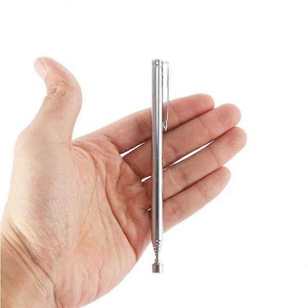 Portabel Teleskopisk Magnetisk Upplockningsstav Verktyg Förlängningsmagnet 2st Silver[D]