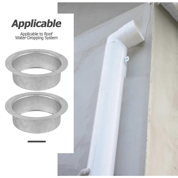 2 stk. Robust regnrende-adapter Regnrende-udløb Regnrende-afløb til hus[D] Silver 9.50X9.50X3.00CM
