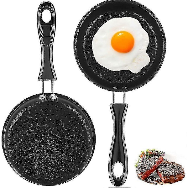 2 stycken Mini Omelettpanna, Mini Stekpanna, Mini Non-Stick Stekpanna, Stekt Ägg[D]