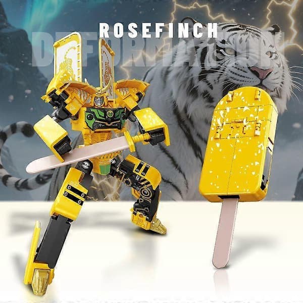 2-i-1 Iskrems Deformasjonsrobot for Image Jar Mecha Creative Warrior Modell[D] Chocolate
