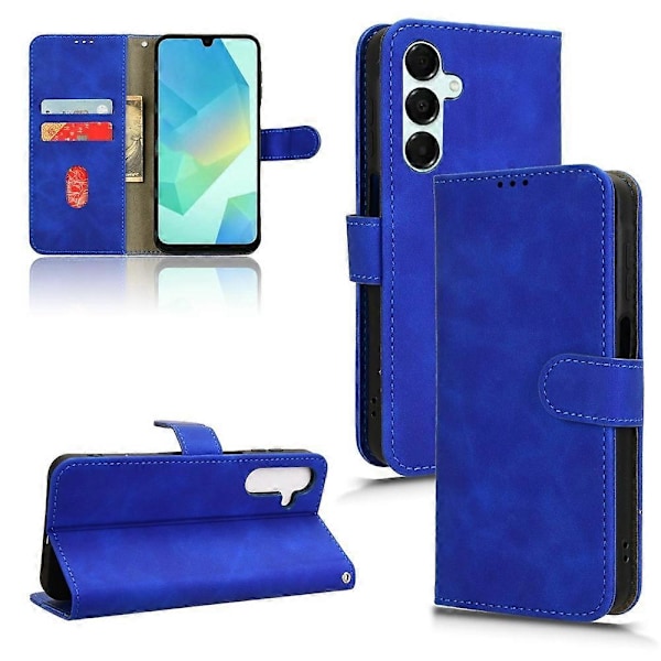 Lærveske for Samsung Galaxy A16 5G - Skinnfølelse, Anti-Fall, Lommebok, Flipdeksel - Grønn Multicolor Blue