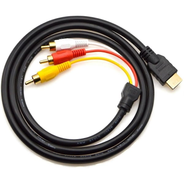 HDMI til RCA Kabel 5ft/1.5m HDMI Han til 3-RCA Video Audio AV Komponent Konverter Adapter Kabel